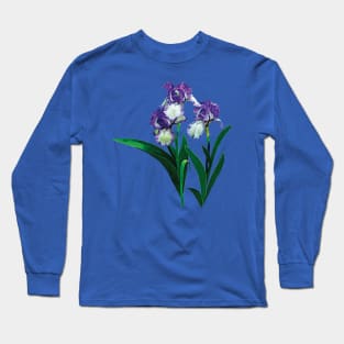 Irises - Three Purple and White Irises Long Sleeve T-Shirt